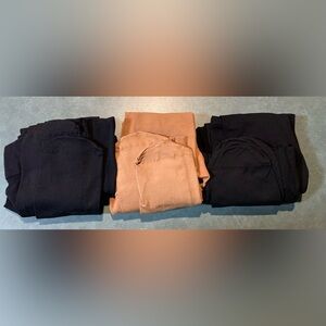 3 Pairs Snag Tights Size G – 2 Black, 1 Caramel Latte – New Without Packaging